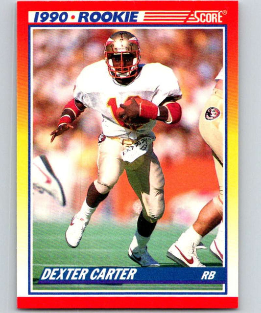 1990 Score #657 Dexter Carter RC Rookie 49ers NFL Football Image 1