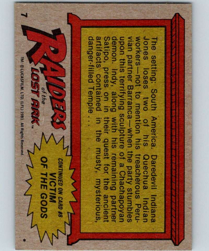 1981 Topps Raiders Of The Lost Ark #7 Temple Of The Warriors
