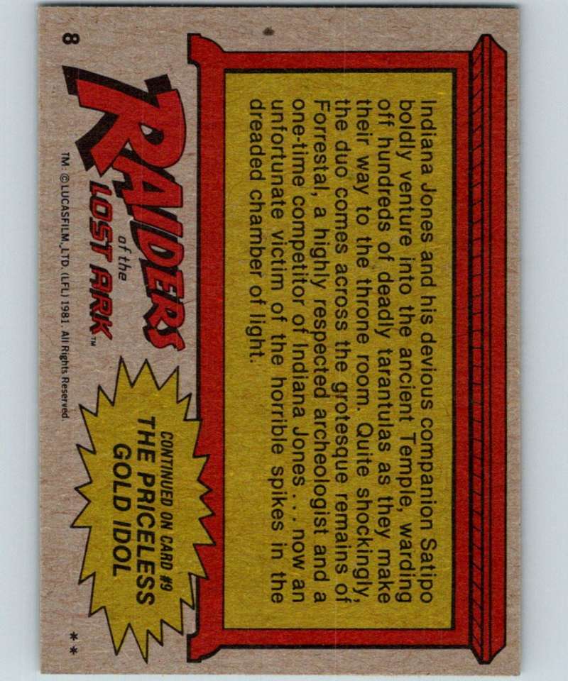 1981 Topps Raiders Of The Lost Ark #8 Victim Of The Gods Image 2
