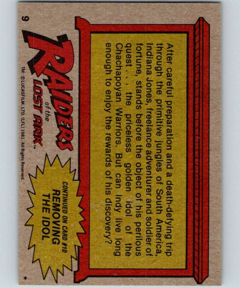 1981 Topps Raiders Of The Lost Ark #9 The Priceless Idol