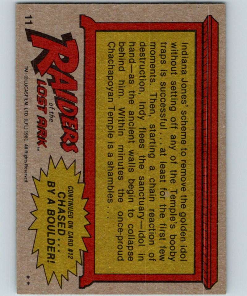 1981 Topps Raiders Of The Lost Ark #11 The Collapsing Walls