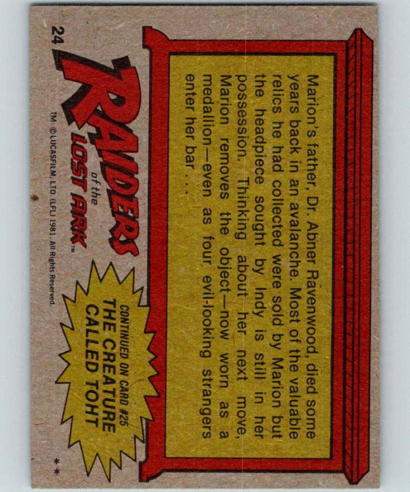 1981 Topps Raiders Of The Lost Ark #24 The Mysterious Medallion