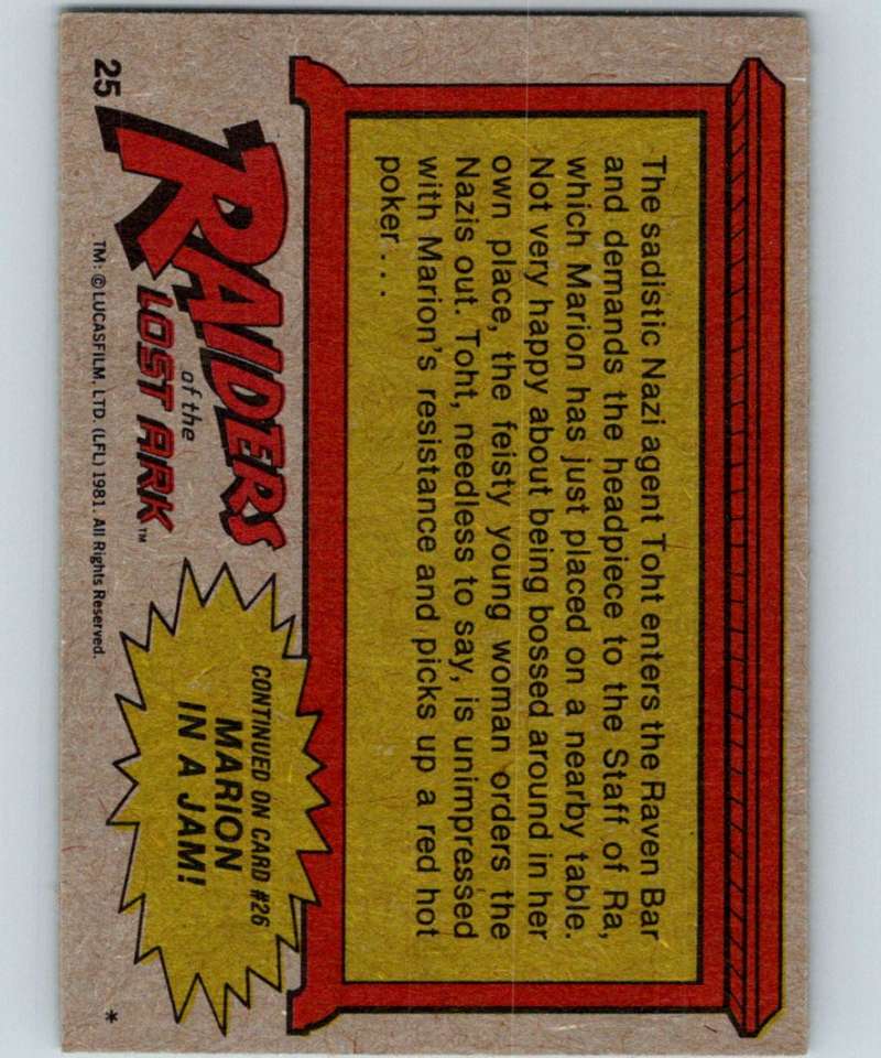 1981 Topps Raiders Of The Lost Ark #25 The Creature Called Toht