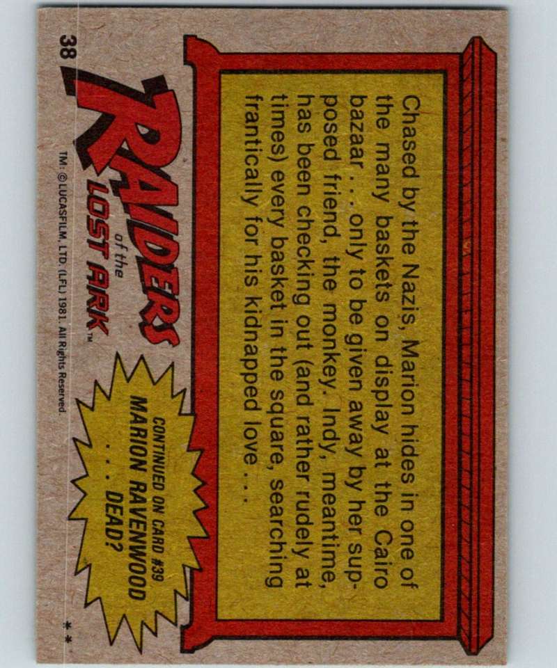 1981 Topps Raiders Of The Lost Ark #38 Where's Marion? Image 2
