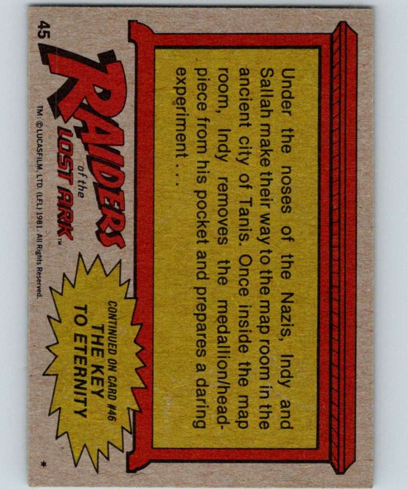 1981 Topps Raiders Of The Lost Ark #45 Inside The Map Room