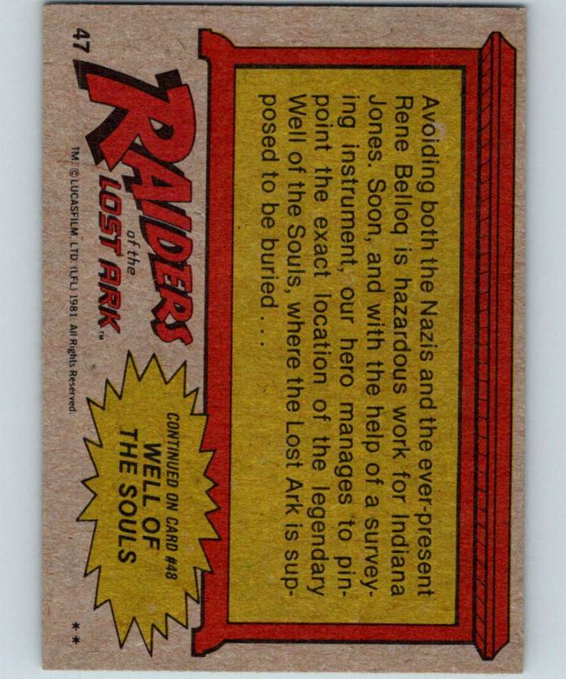 1981 Topps Raiders Of The Lost Ark #47 Indy Zeroes In