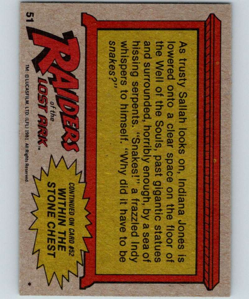 1981 Topps Raiders Of The Lost Ark #51 Chamber Of Death!