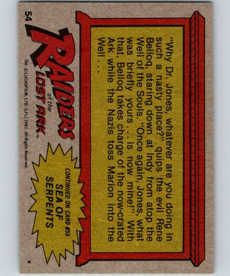 1981 Topps Raiders Of The Lost Ark #54 Trapped By Belloq Image 2
