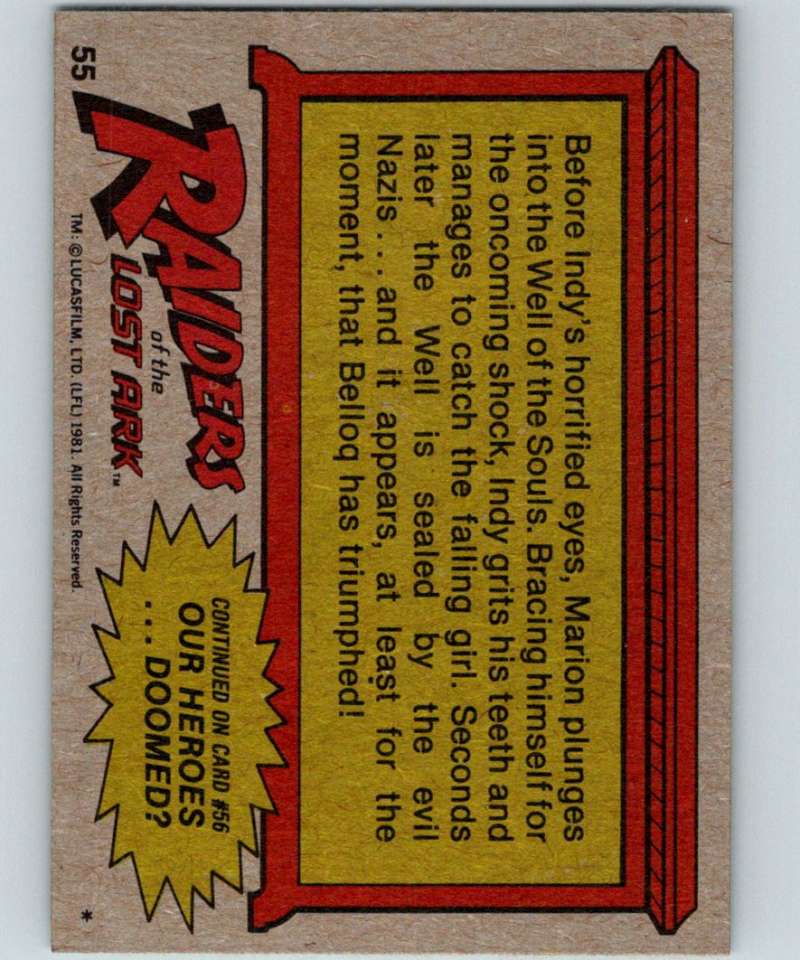 1981 Topps Raiders Of The Lost Ark #55 Sea Of Serpents Image 2