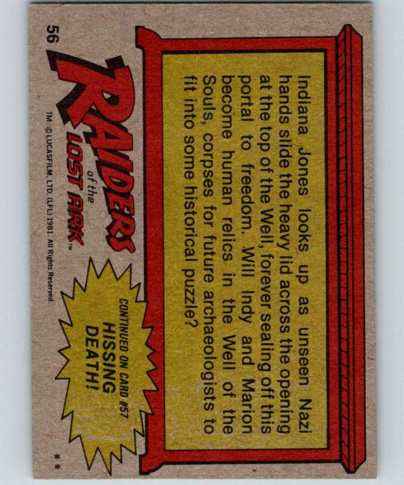 1981 Topps Raiders Of The Lost Ark #56 Our Heroes...Doomed? Image 2