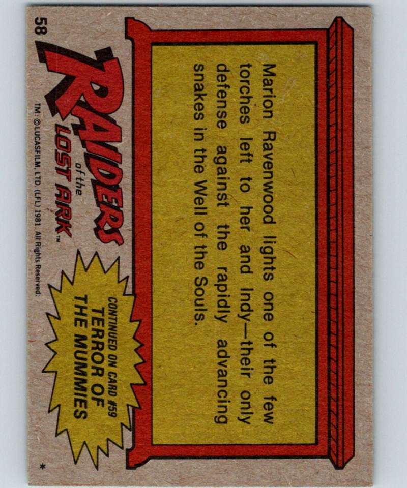 1981 Topps Raiders Of The Lost Ark #58 Trapped in the Well! Image 2