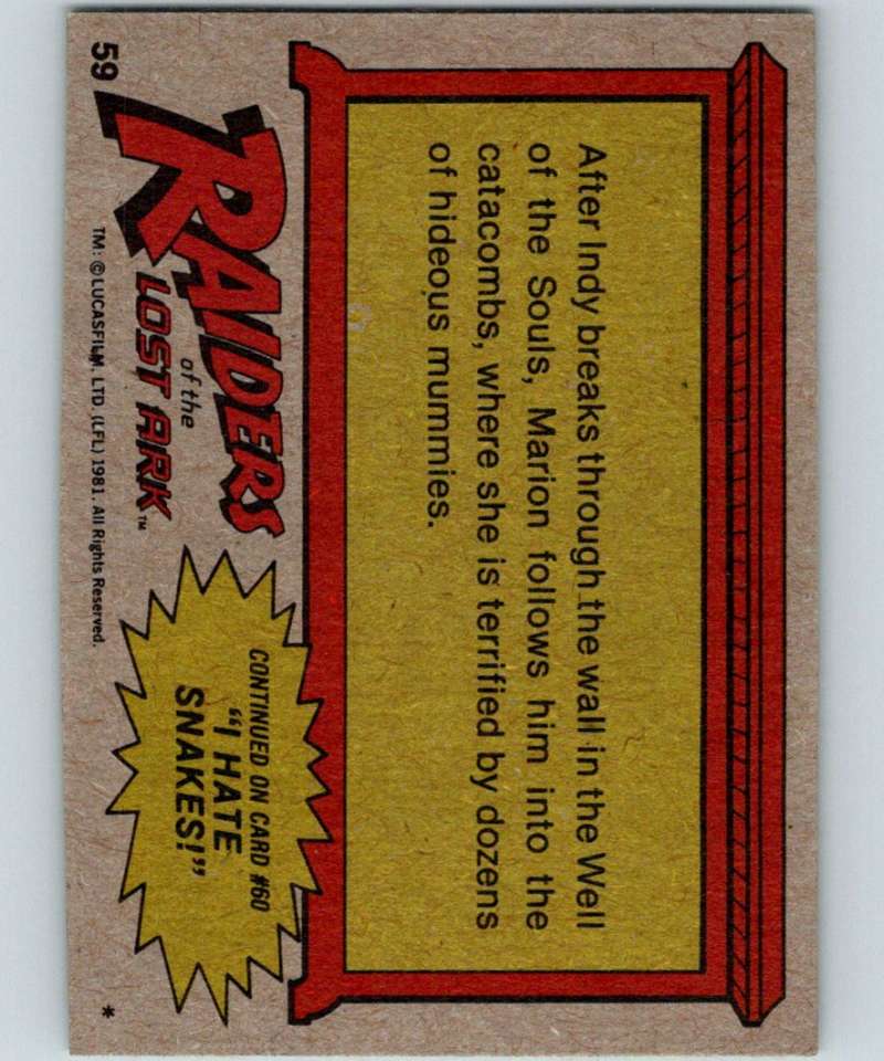 1981 Topps Raiders Of The Lost Ark #59 Terror of the Mummies