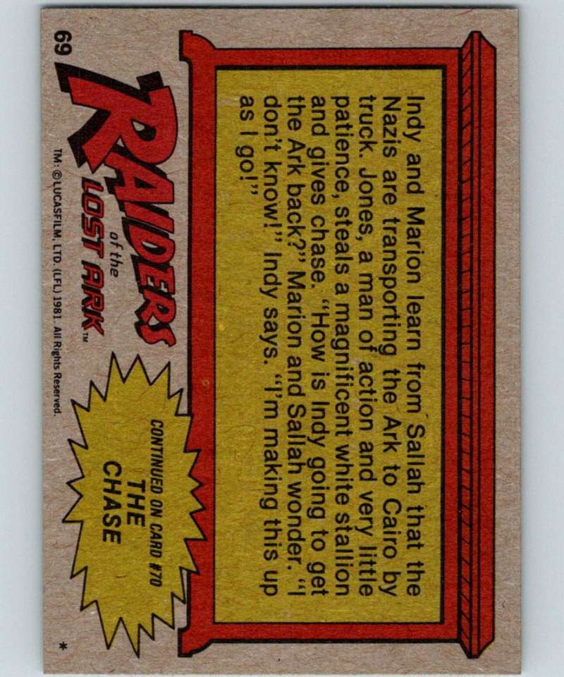 1981 Topps Raiders Of The Lost Ark #69 Race For The Ark! Image 2