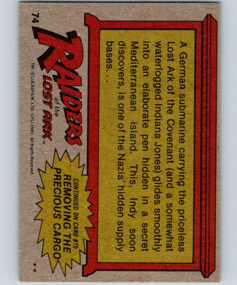 1981 Topps Raiders Of The Lost Ark #74 The Arrival Of The Ark