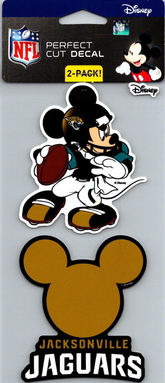 Jacksonville Jaguars Disney Perfect Cut 4"x4" Decal Sticker Pack of 2 Image 1