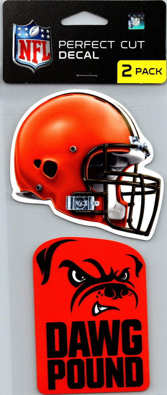 Cleveland Browns Perfect Cut 4"x4" Decal Sticker Pack of 2 Image 1