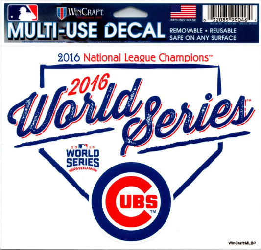 Chicago Cubs 2016 World Series Multi-Use Decal Sticker MLB 5"x6"  Image 1