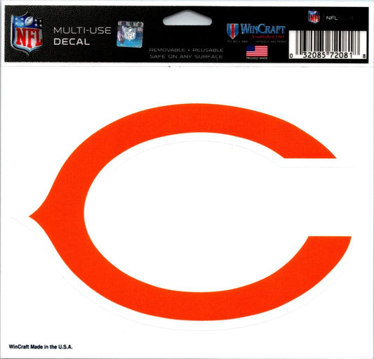 Wincraft Chicago Bears Multi-Use Decal Sticker 5"x6" NFL Removable/Reusbale Image 1