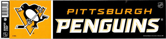 (HCW) Pittsburgh Penguins 3" x 12" Bumper Strip NHL Sticker Decal Image 1