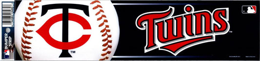 Minnesota Twins 3" x 12" Bumper Strip MLB Baseball Sticker Decal Image 1
