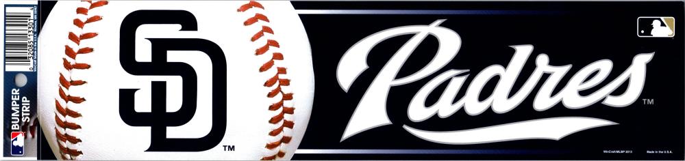 San Diego Padres 3" x 12" Bumper Strip MLB Baseball Sticker Decal Image 1