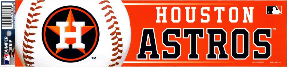 Houston Astros 3" x 12" Bumper Strip MLB Baseball Sticker Decal Image 1