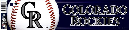 Colorado Rockies 3" x 12" Bumper Strip MLB Baseball Sticker Decal Image 1