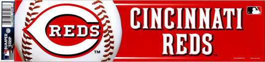 Cincinnati Reds 3" x 12" Bumper Strip MLB Baseball Sticker Decal Image 1