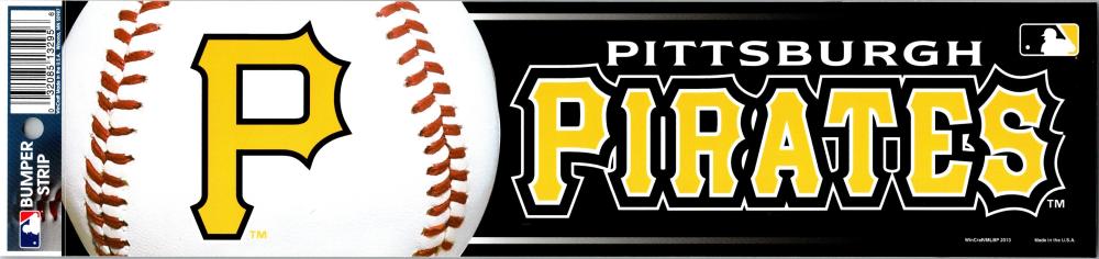 Pittsburgh Pirates 3" x 12" Bumper Strip MLB Baseball Sticker Decal Image 1