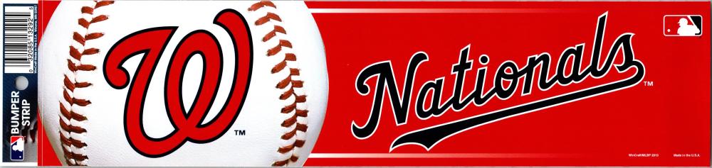 Washington Nationals 3" x 12" Bumper Strip MLB Baseball Sticker Decal Image 1
