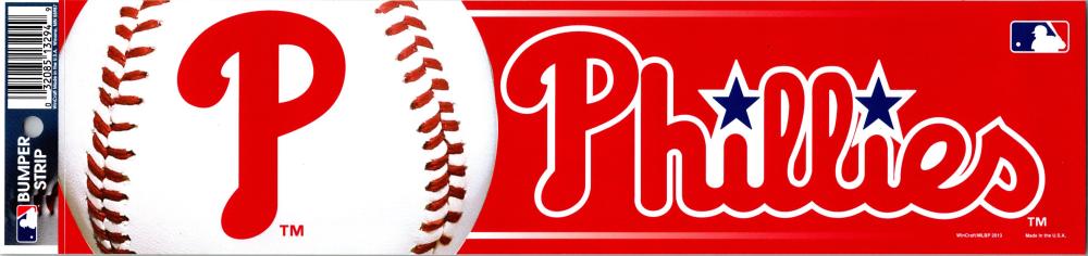 Philadelphia Phillies 3" x 12" Bumper Strip MLB Baseball Sticker Decal Image 1