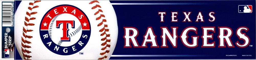 Texas Rangers 3" x 12" Bumper Strip MLB Baseball Sticker Decal Image 1
