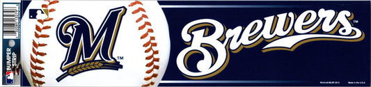 Milwaukee Brewers 3" x 12" Bumper Strip MLB Baseball Sticker Decal Image 1