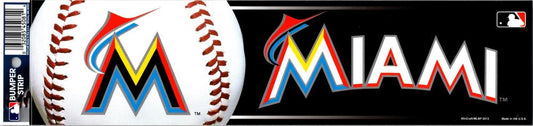 Miami Marlins 3" x 12" Bumper Strip MLB Baseball Sticker Decal Image 1