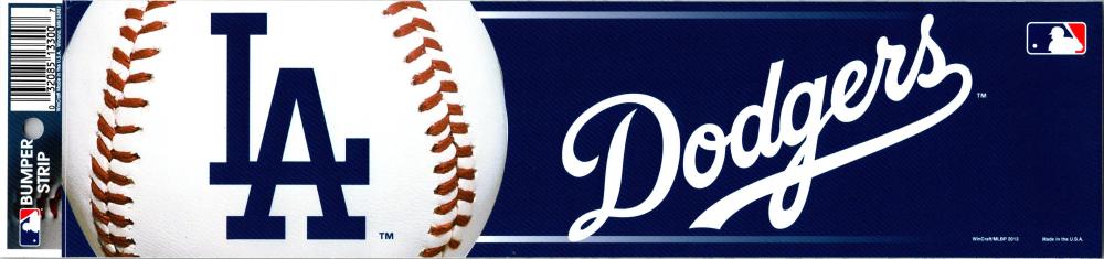 Los Angeles Dodgers 3" x 12" Bumper Strip MLB Baseball Sticker Decal Image 1