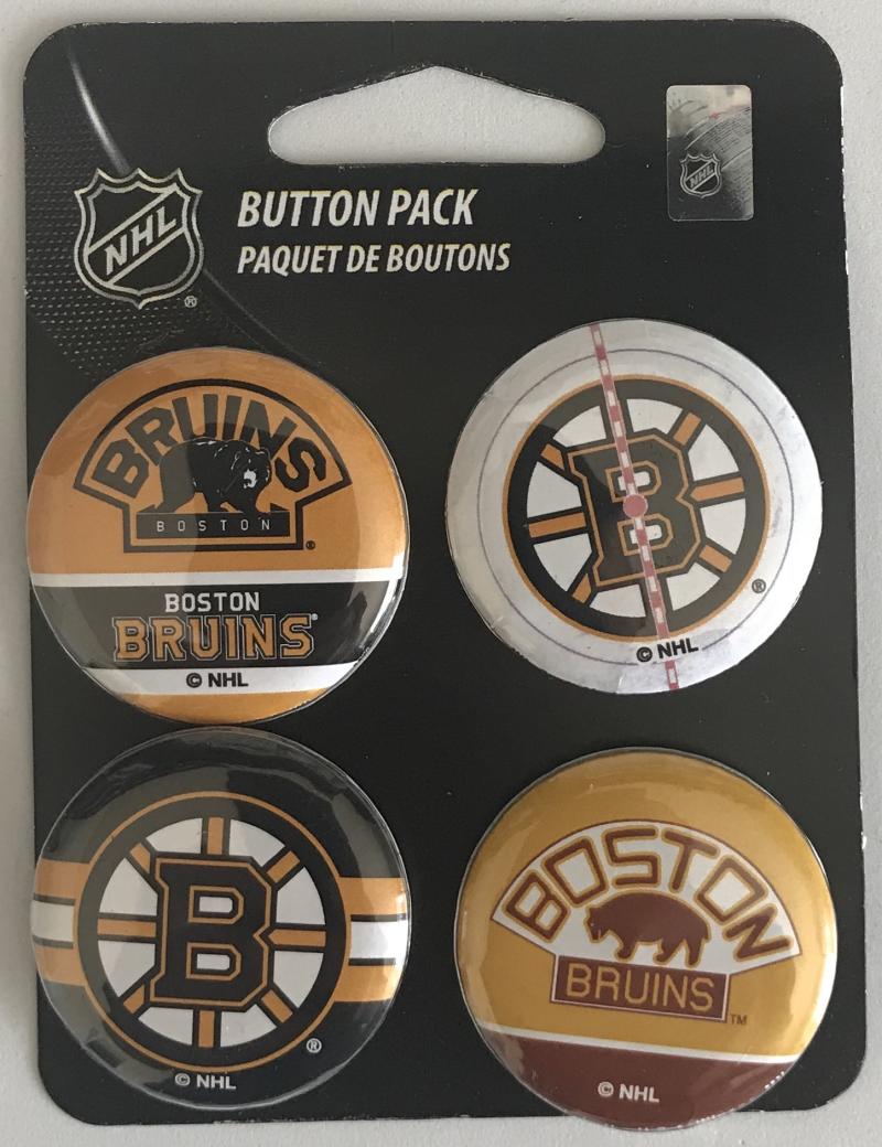 Boston Bruins Wincraft NHL Button 4 Pack 1.25" Round Licensed  Image 1