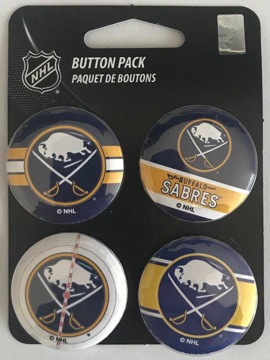 Buffalo Sabres Wincraft NHL Button 4 Pack 1.25" Round Licensed  Image 1