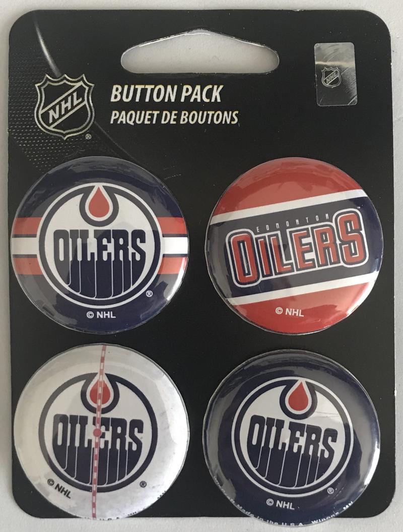 Edmonton Oilers Wincraft NHL Button 4 Pack 1.25" Round Licensed
