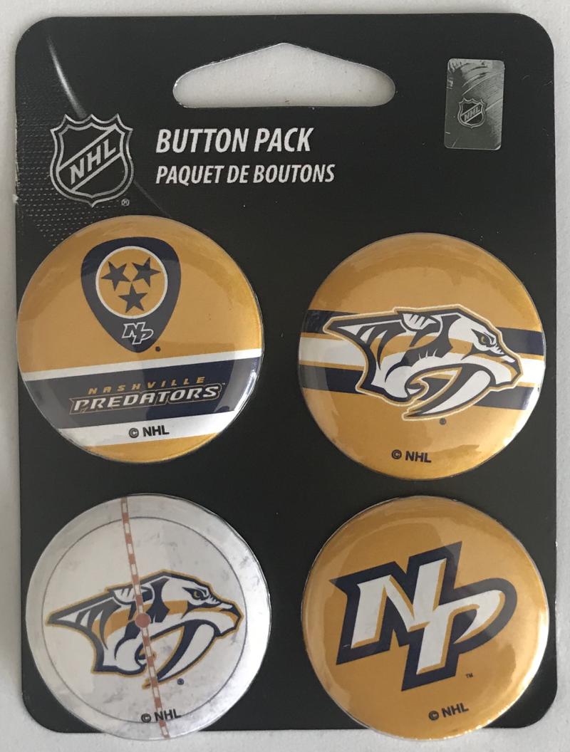 Nashville Predators Wincraft NHL Button 4 Pack 1.25" Round Licensed  Image 1