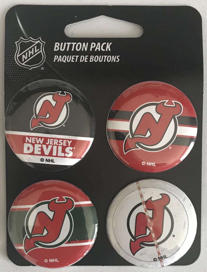 New Jersey Devils Wincraft NHL Button 4 Pack 1.25" Round Licensed  Image 1