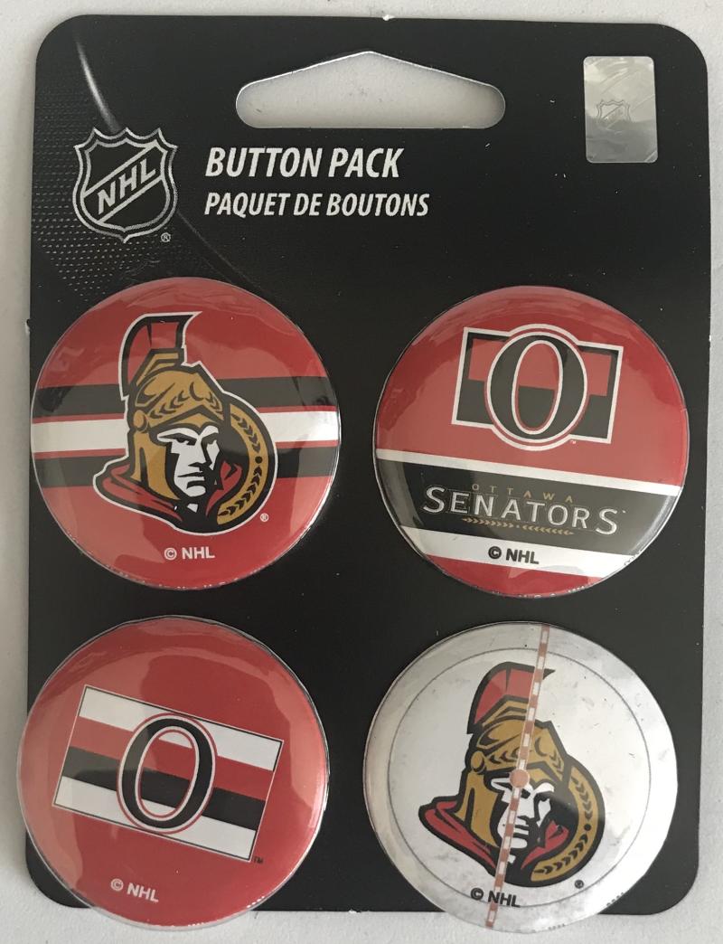 Ottawa Senators Wincraft NHL Button 4 Pack 1.25" Round Licensed  Image 1