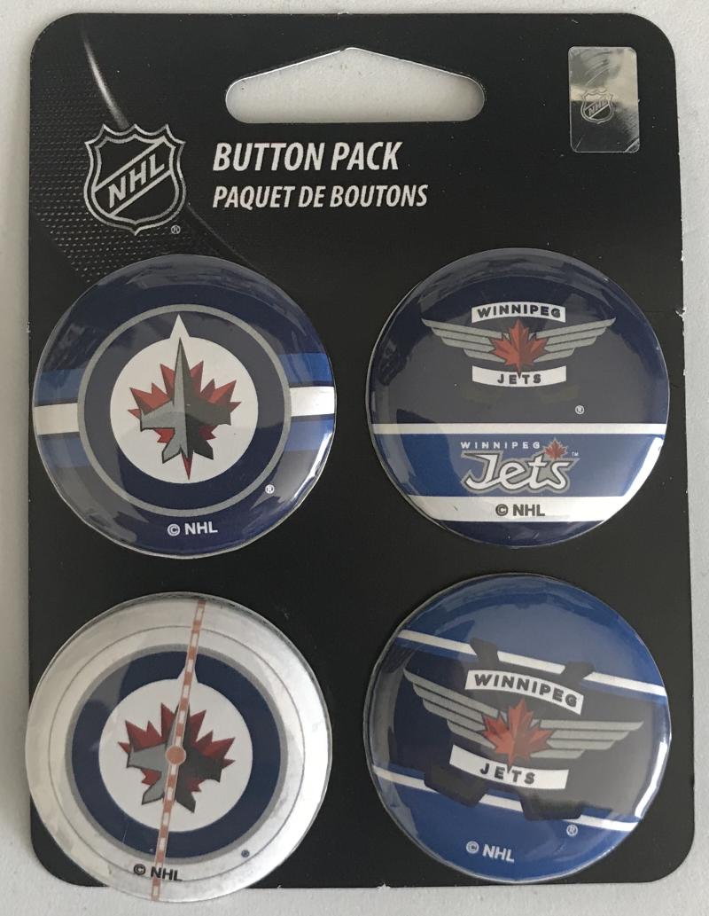 Winnipeg Jets Wincraft NHL Button 4 Pack 1.25" Round Licensed  Image 1