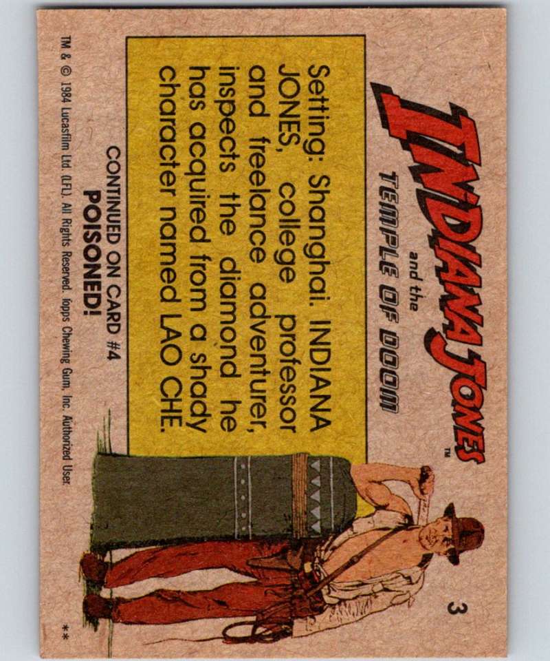 1984 Topps Indiana Jones and the Temple of Doom #3 Diamond of Death