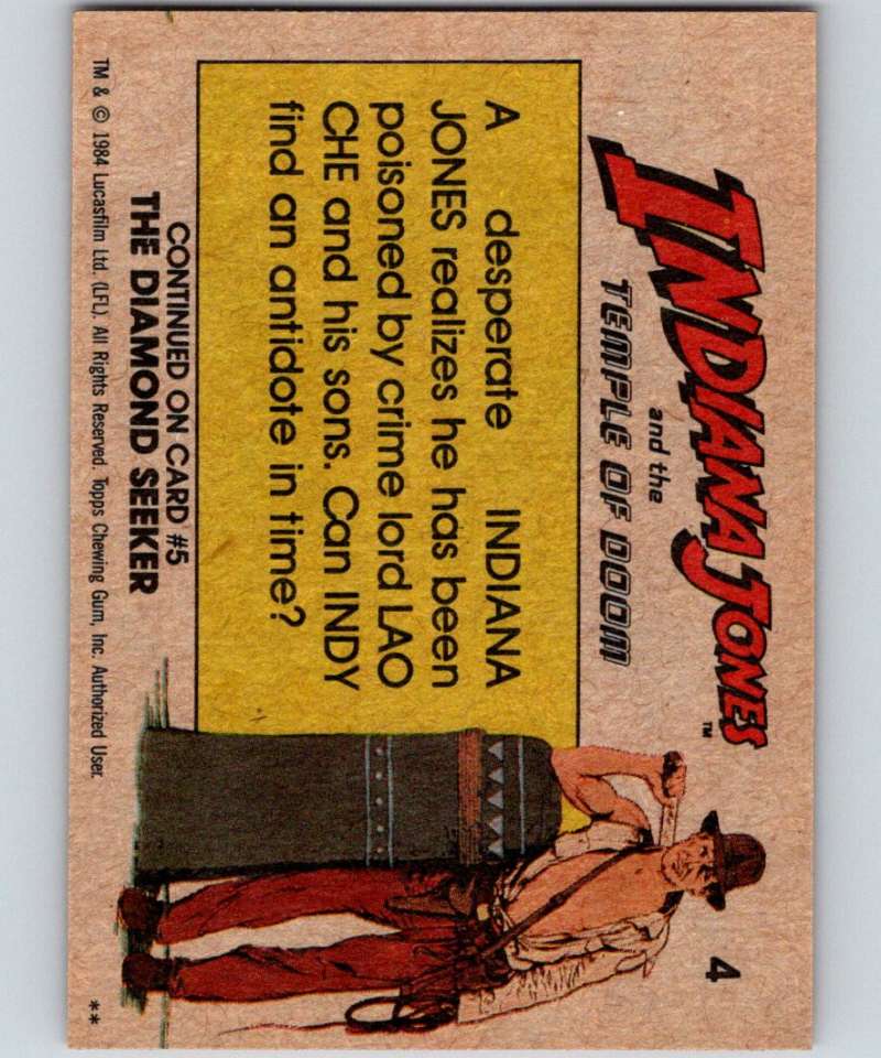 1984 Topps Indiana Jones and the Temple of Doom #4 Poisoned!