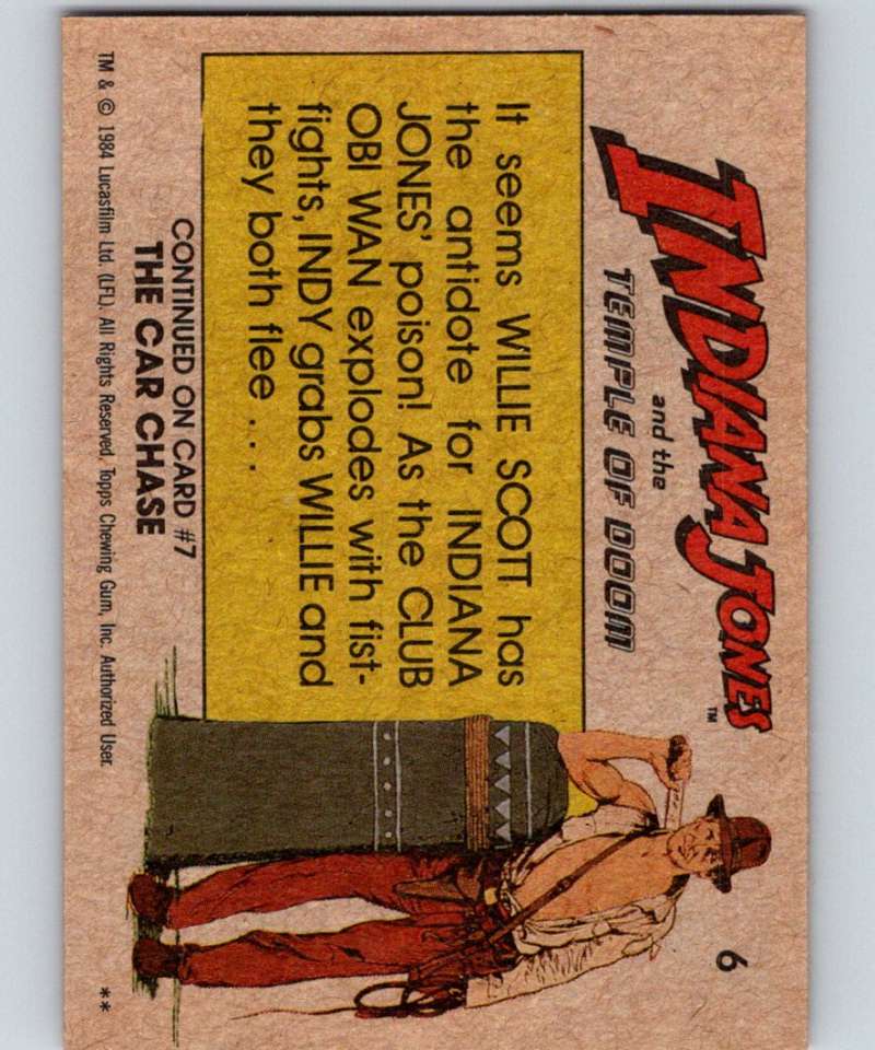 1984 Topps Indiana Jones and the Temple of Doom #6 Escape from Club Obi Wan