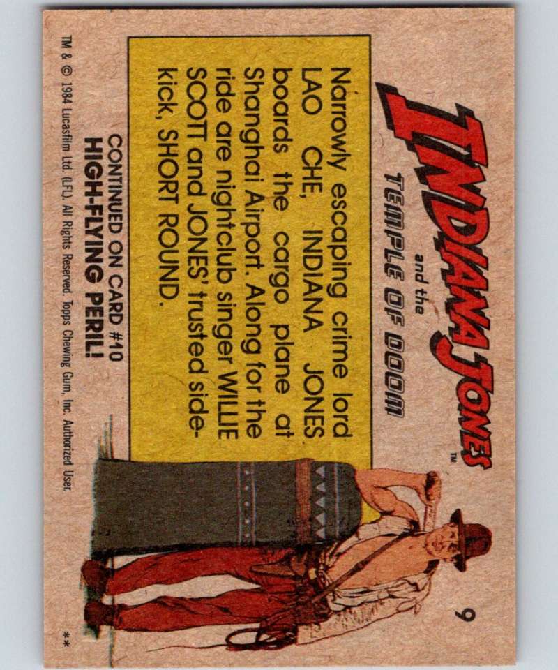 1984 Topps Indiana Jones and the Temple of Doom #9 Airborne!