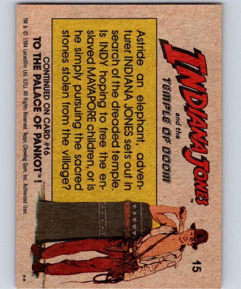 1984 Topps Indiana Jones and the Temple of Doom #15 The Quest Begins