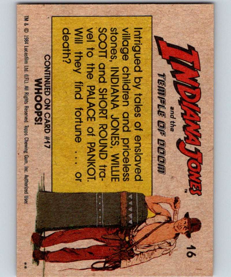 1984 Topps Indiana Jones and the Temple of Doom #16 To the Palace of Pankot!