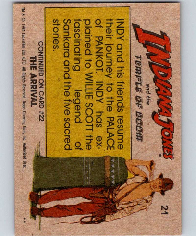 1984 Topps Indiana Jones and the Temple of Doom #21 Trek to the Palace Image 2