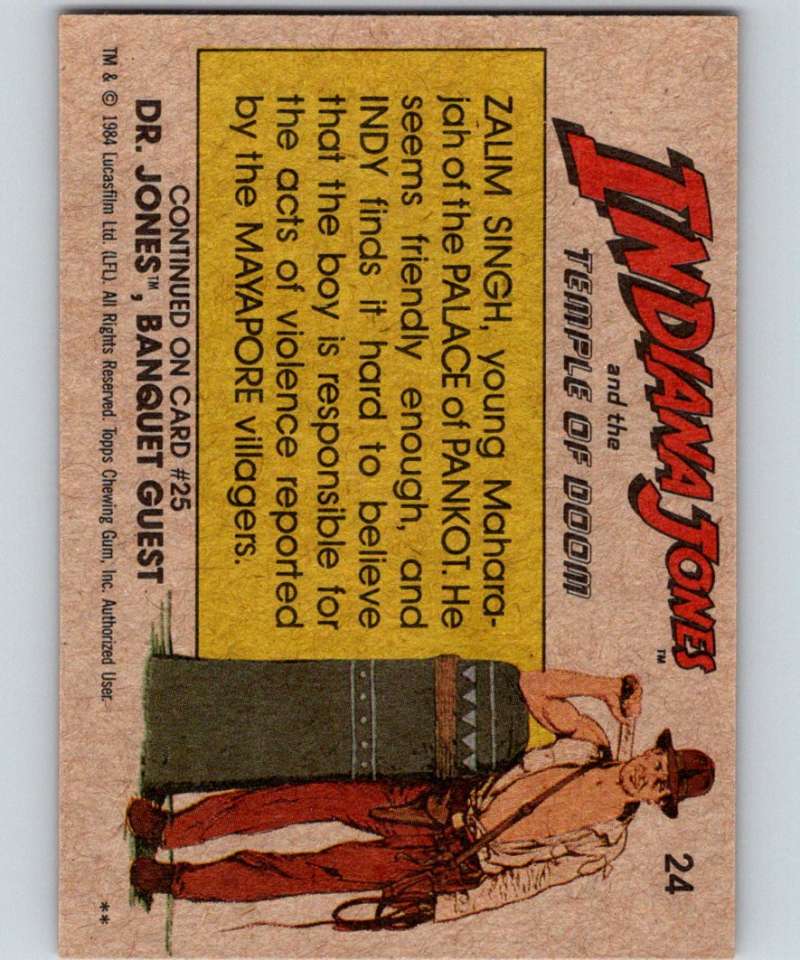 1984 Topps Indiana Jones and the Temple of Doom #24 The Little Maharajah